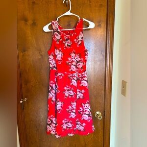 Ann Taylor Red Floral Dress